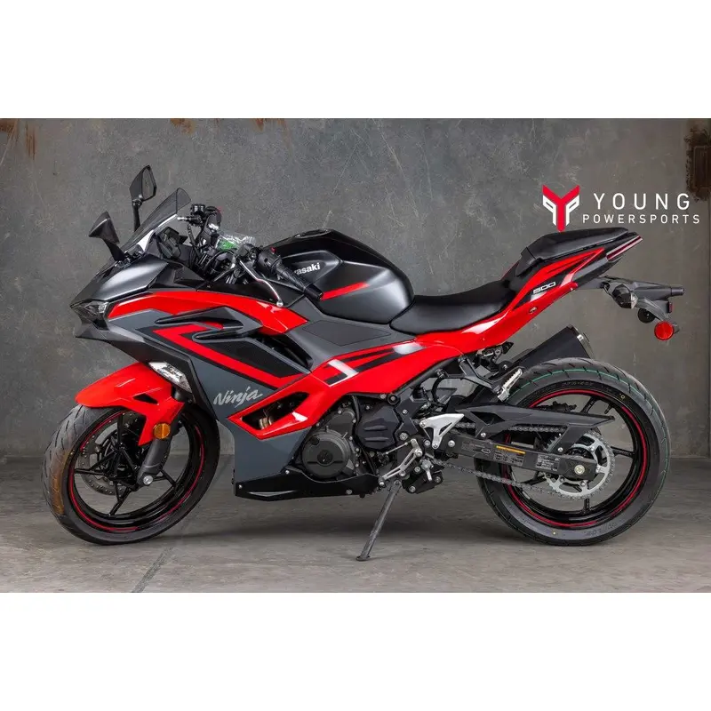 New 2025 Kawasaki Ninja 500 ABS Passion Red/Metallic Flat Spark Black