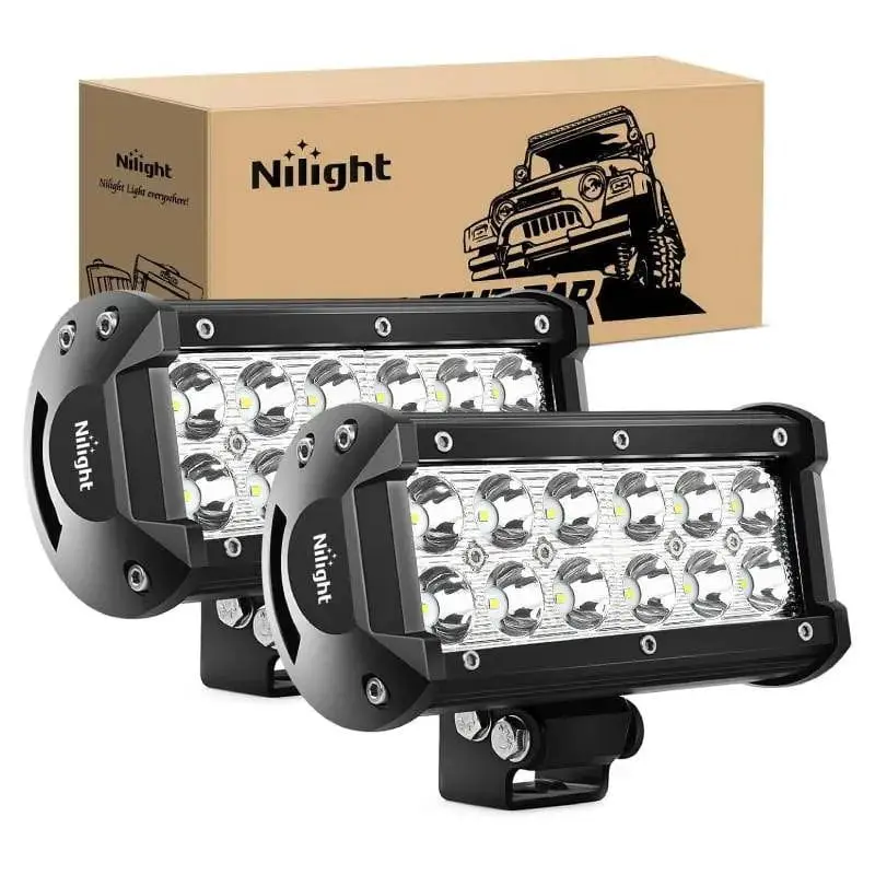 6.5 Inch 36W 1260LM Double Row Spot Led Light Bars (Pair)