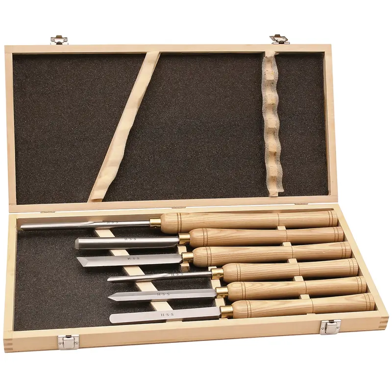 SIP 6pc Wood Lathe Chisel Set with Case | Woodturning Tools 06857