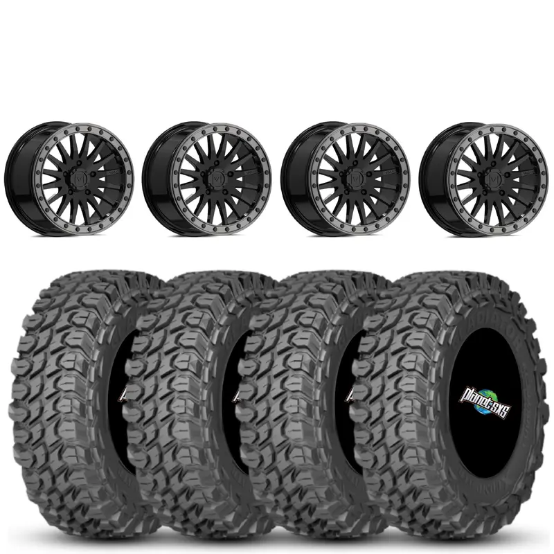 Valor V06 Beadlock 15x8 Gloss Black 6+2 on Gladiator X Comp 10 Ply 35x10-15