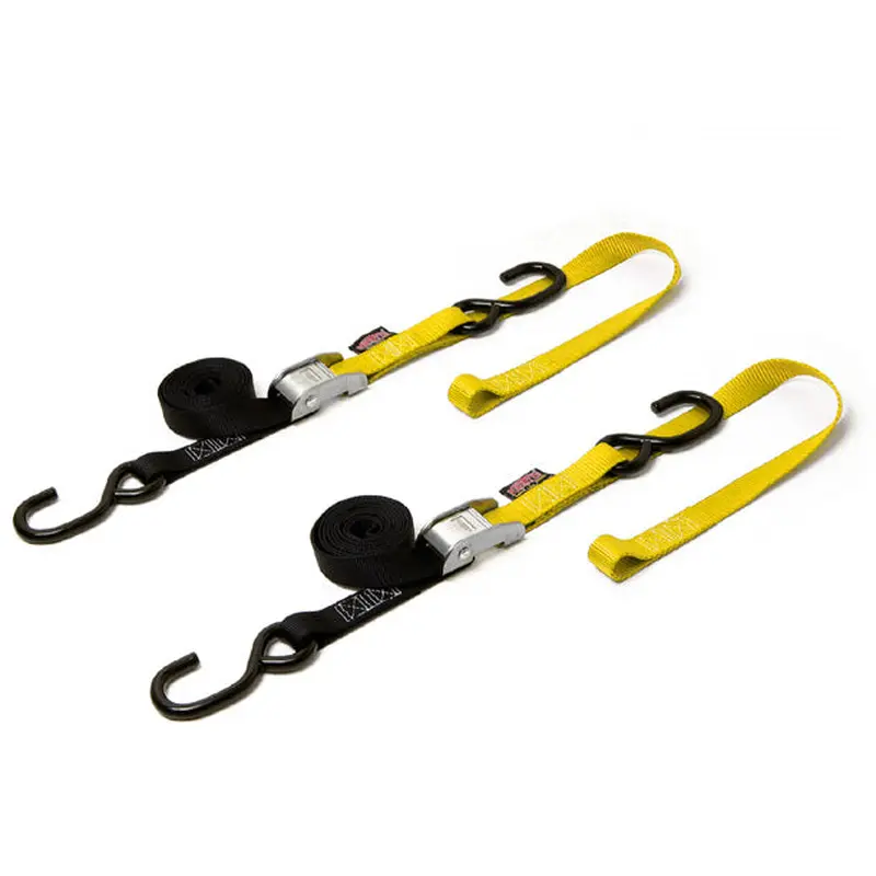 Tie Down Cam S Hook Soft Tye 1"X6' Black/Yellow Pair