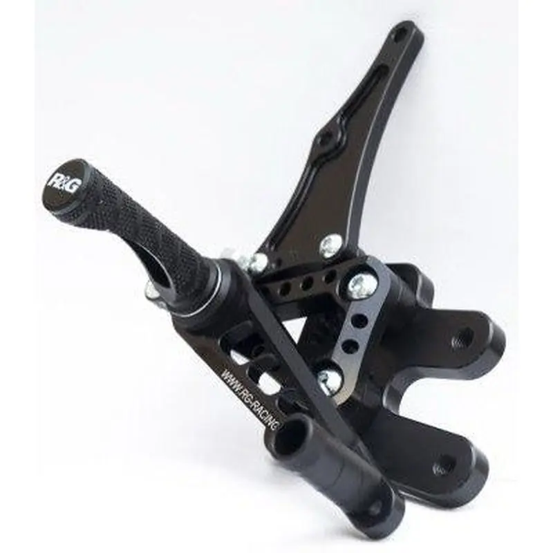 R&G Racing Black Adjustable Rearsets For 2006-2010 Suzuki GSXR600