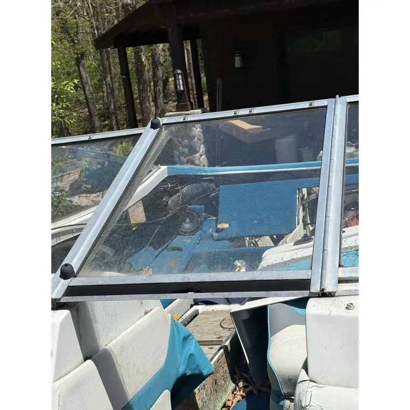Excel 18 SX Boat Curved Glass Windshield Center Door Pass Thru  Wellcraft