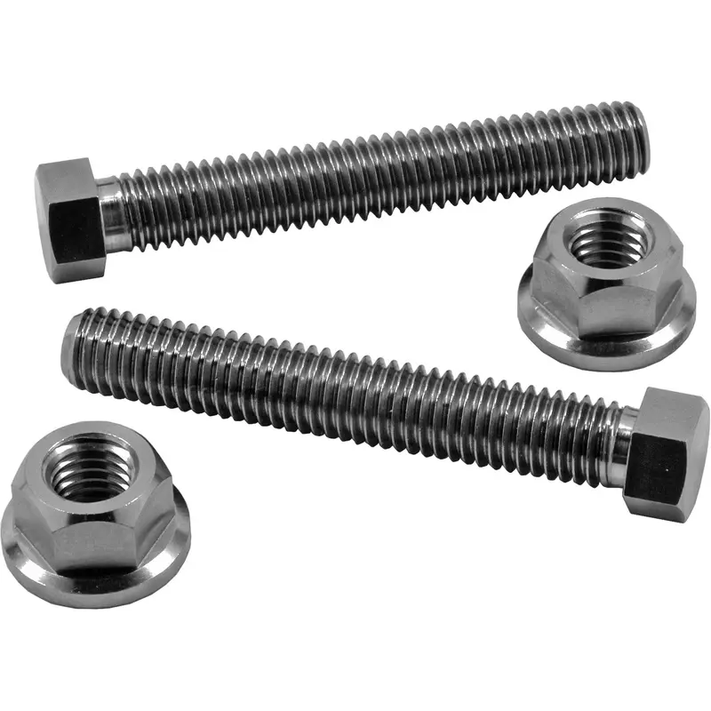 WORKS TI AXLE ADJUSTER BOLTS KTM/HUS 10X50MM/10MM / 10MM/13MM NUTS 70-635
