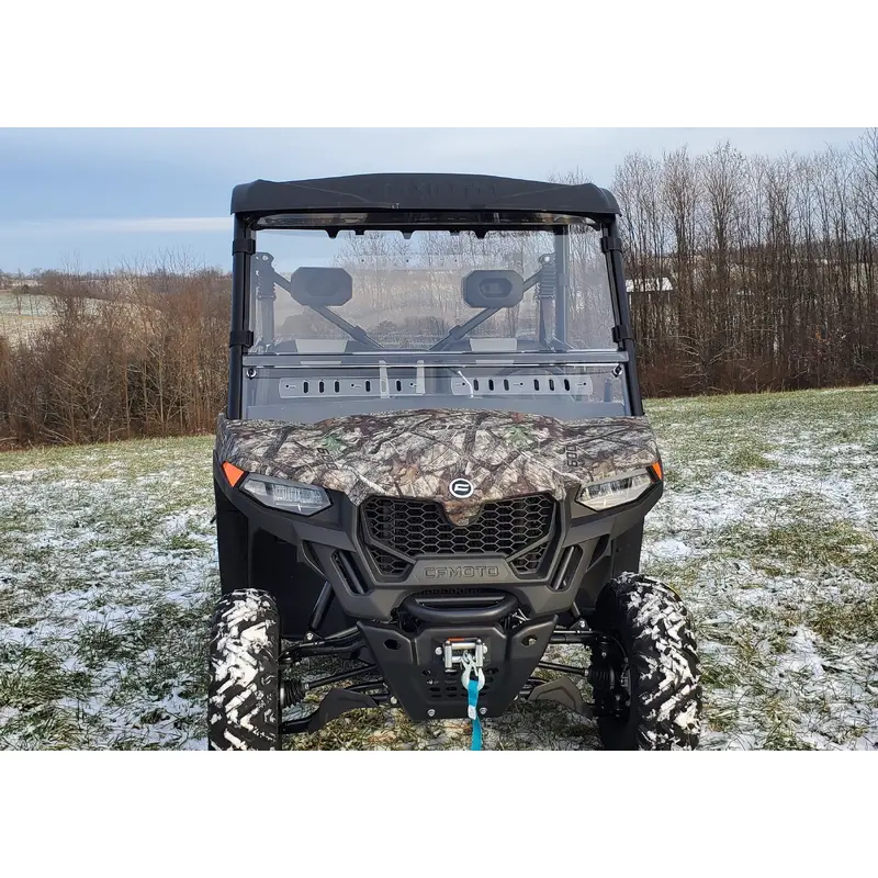 CFMoto UForce 600 - 2 Pc Windshield with Hard Coat, Vent, and Clamp Options