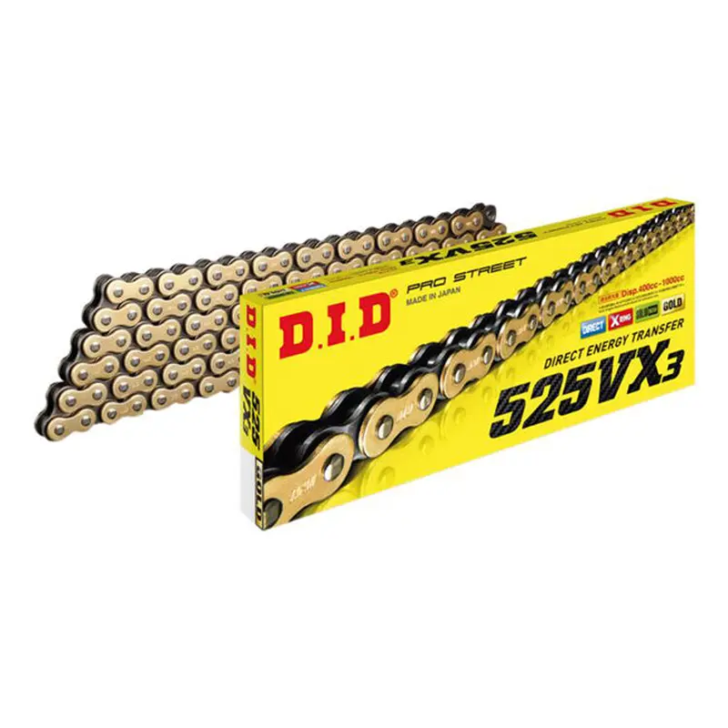 525VX3 x 118ZB G&B X'Ring solid bush chain w/ ZJ rivet link DID (525VX3118G)