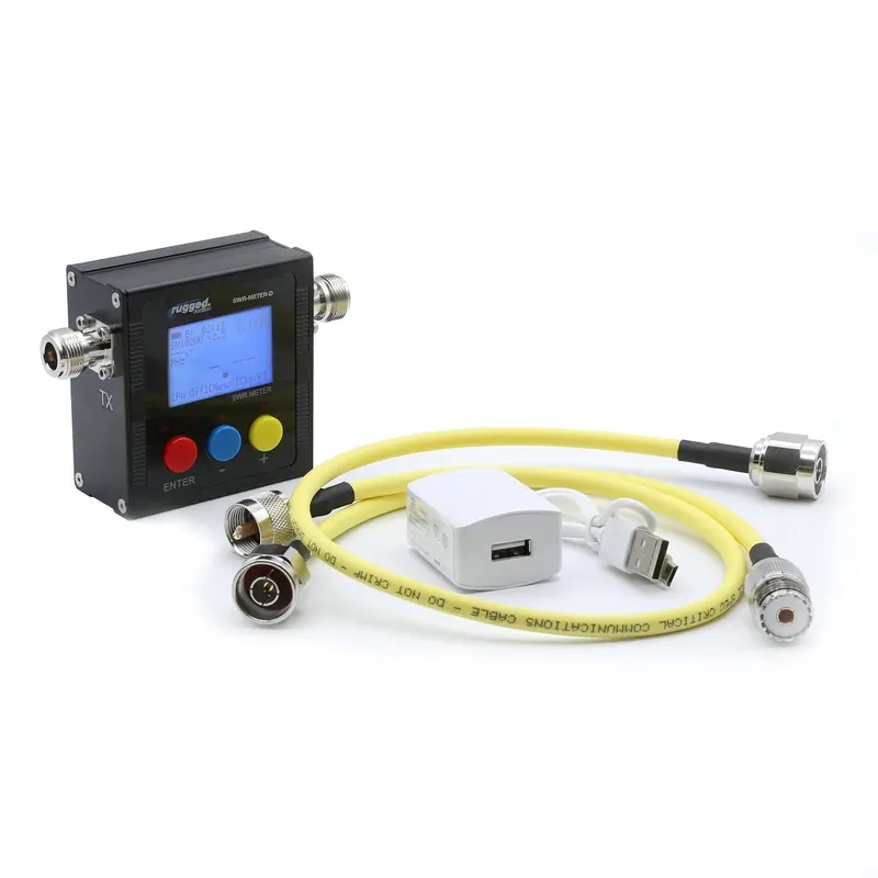 Rugged Radios SWR UHF & VHF Antenna Power Meter with Cables SWR-METER-KIT