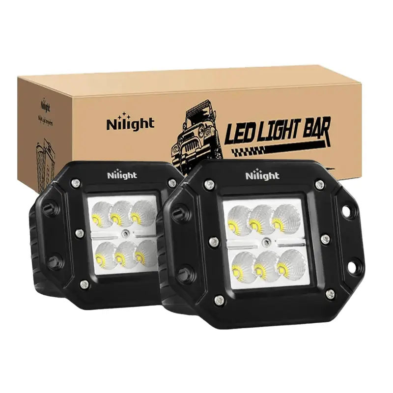 4.8 Inch 18W Flush Mount Flood Led Work Lights (Pair)