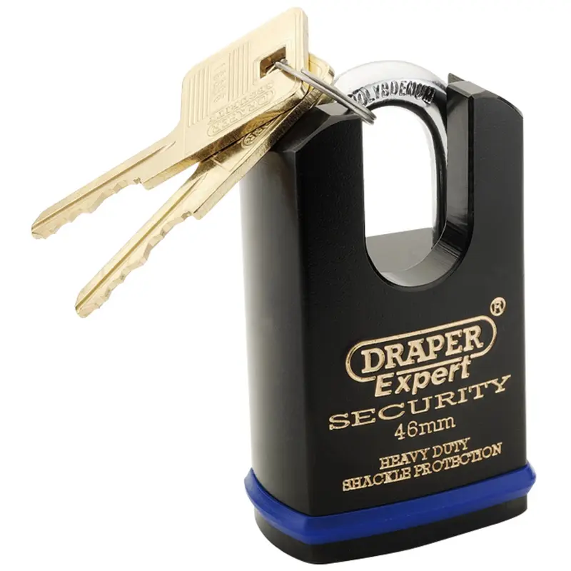 Draper Expert Heavy Duty Padlock And 2 Keys With Shrouded Shackle, 46mm - 8312/46