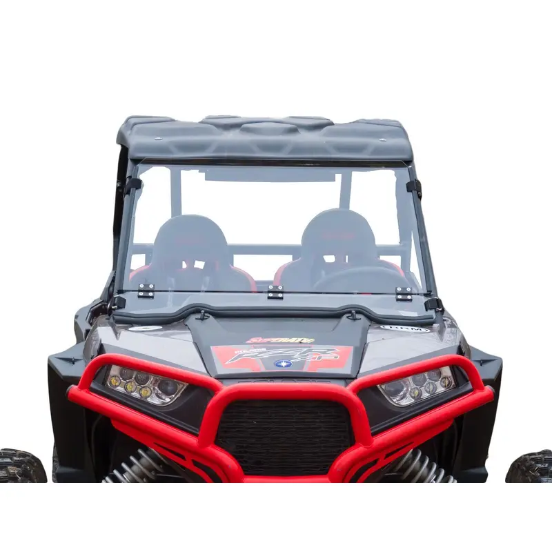 SuperATV Flip / Fold Down Scratch Resistant Windshield for Polaris RZR XP 1000