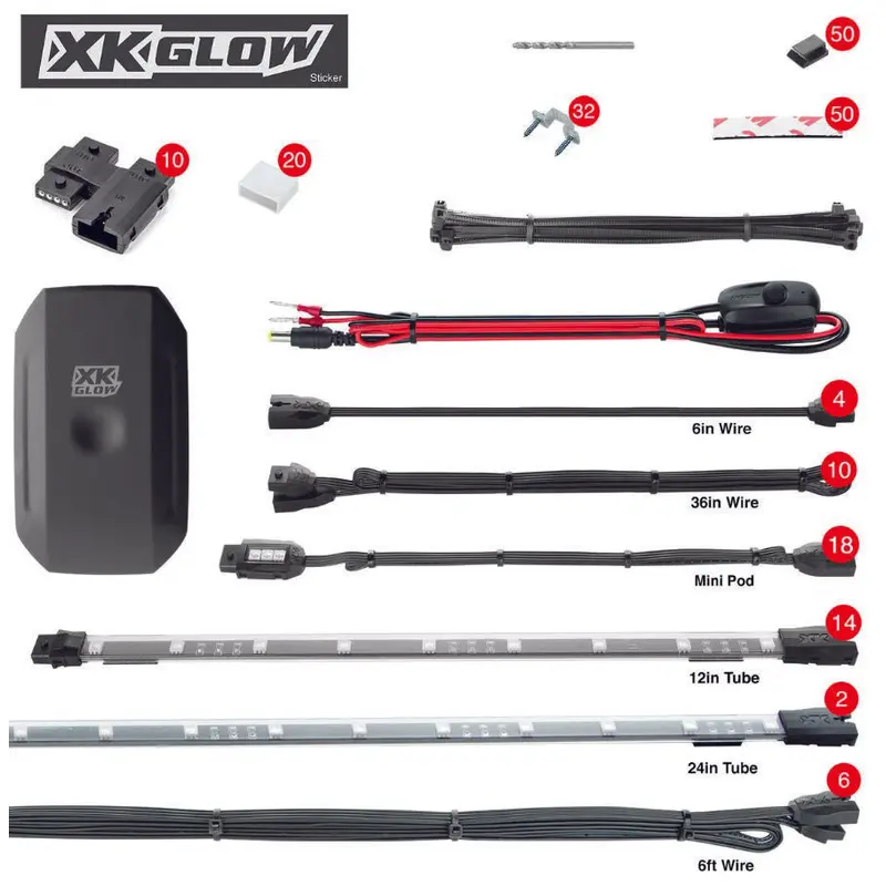 34pc Xkchrome Rgb Utv Kit