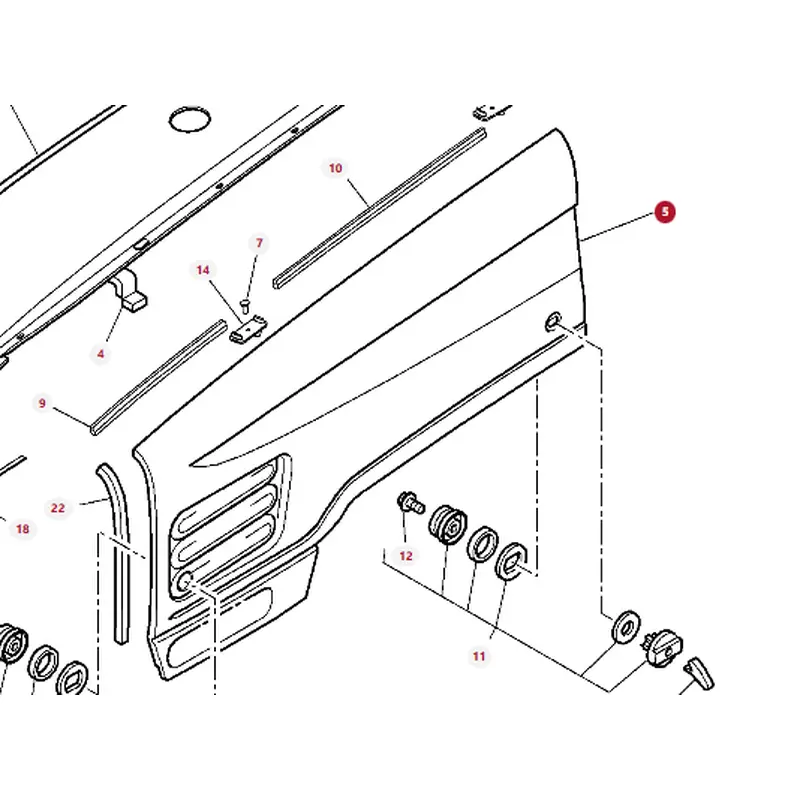 Left Hand Panel for Massey Ferguson 6400 & 7400 Series  4271895P93